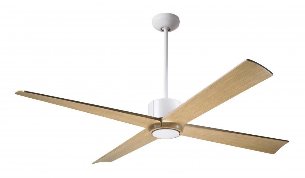 Nouveau DC Fan; Matte White Finish w/ Graphite; 56" Maple Blades; No Light