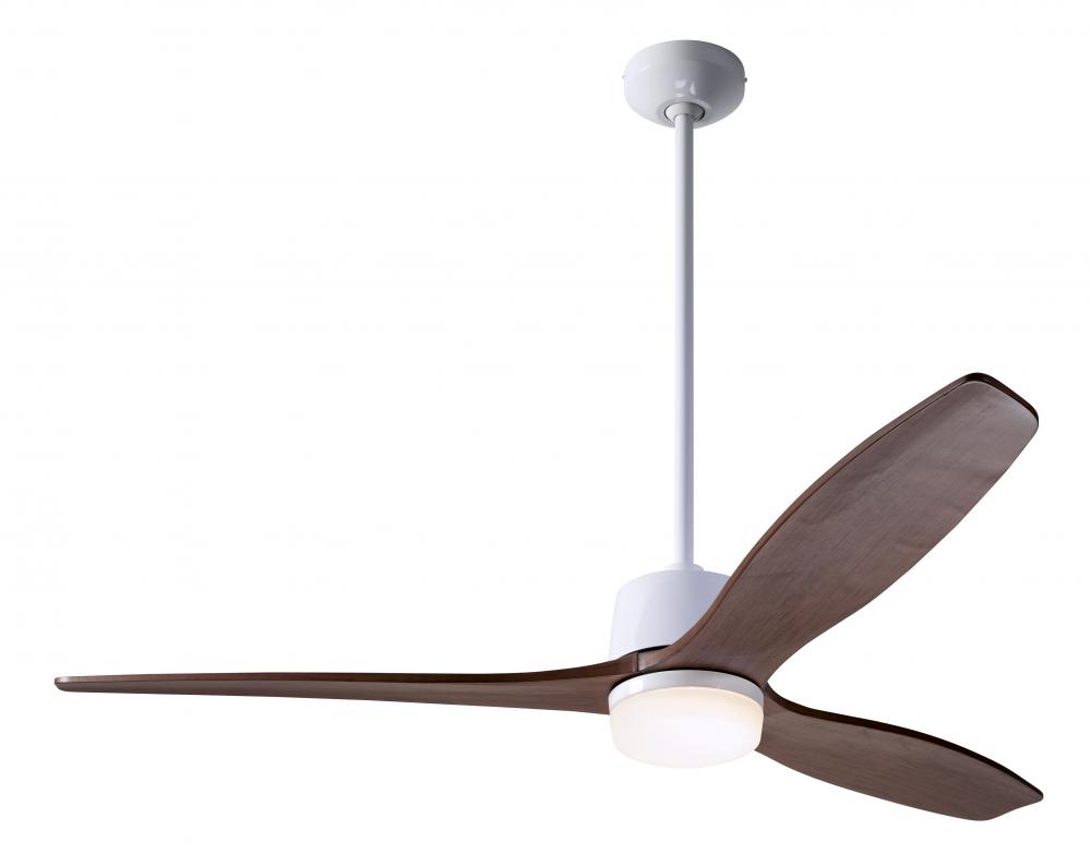 Arbor DC Fan; Gloss White Finish; 54" Mahogany Blades; 17W LED; Wall/Remote Combo Control