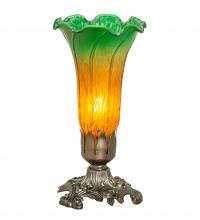 Luma-Spec Lighting 10214 - 7.5" High Amber/Green Tiffany Pond Lily Victorian Accent Lamp