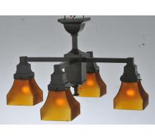 Luma-Spec Lighting 108063 - 22"W Bungalow Frosted Amber 4 LT Chandelier