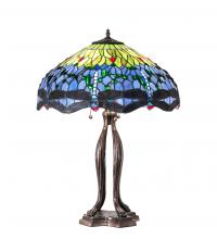 Luma-Spec Lighting 109609 - 33" High Tiffany Hanginghead Dragonfly Table Lamp
