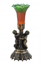 Luma-Spec Lighting 11009 - 13" High Amber/Green Tiffany Pond Lily Twin Cherub Accent Lamp