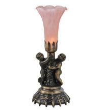 Luma-Spec Lighting 11015 - 13" High Pink Tiffany Pond Lily Twin Cherub Accent Lamp