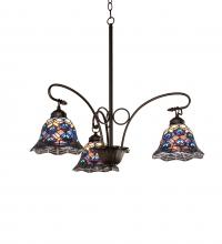 Luma-Spec Lighting 110685 - 32" Wide Tiffany Peacock Feather 3 Light Chandelier