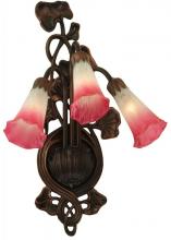 Luma-Spec Lighting 11318 - 10.5"W Pink/White Pond Lily 3 LT Wall Sconce