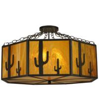 Luma-Spec Lighting 11849 - 31"W Southwest Cactus Semi-Flushmount