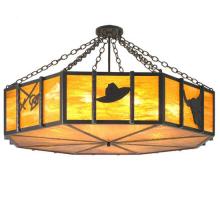 Luma-Spec Lighting 11883 - 48" Wide Southwest Cactus; Longhorn & Hat Semi-Flushmount