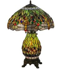 Luma-Spec Lighting 118845 - 25"H Tiffany Hanginghead Dragonfly Lighted Base Table Lamp