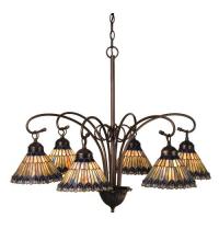 Luma-Spec Lighting 12271 - 31"W Tiffany Jeweled Peacock 6 LT Chandelier