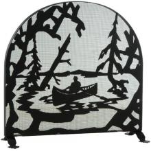 Luma-Spec Lighting 124963 - 35" Wide X 34.5" High Canoe At Lake Arched Fireplace Screen