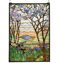 Luma-Spec Lighting 12514 - 29"W X 40"H Tiffany Magnolia & Iris Stained Glass Window