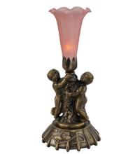 Luma-Spec Lighting 12522 - 12" High Pink Pond Lily Twin Cherub Mini Lamp