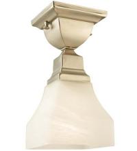 Luma-Spec Lighting 129075 - 5" Square Bungalow White Alabaster Swirl Flushmount