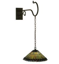 Luma-Spec Lighting 130796 - 17"W Tiffany Jeweled Peacock Shepherd's Hook Wall Sconce