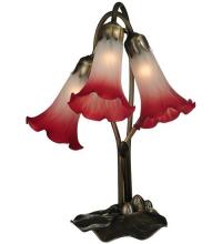 Luma-Spec Lighting 13593 - 15.75" High Pink/White Tiffany Pond Lily 3 Light Accent Lamp