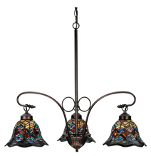 Luma-Spec Lighting 140351 - 30"W Tiffany Peacock Feather 3 LT Chandelier