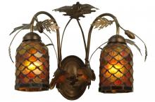 Luma-Spec Lighting 141336 - 17.5"W Greenbriar Oak Scallop 2 LT Wall Sconce