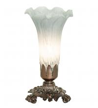 Meyda Blue 251885 - 8" High Gray Tiffany Pond Lily Accent Lamp
