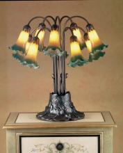 Luma-Spec Lighting 14357 - 22"H Amber/Green Tiffany Pond Lily 10 LT Table Lamp