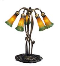 Luma-Spec Lighting 14893 - 17" High Amber/Green Tiffany Pond Lily 5 LT Accent Lamp