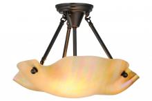 Luma-Spec Lighting 158569 - 16"W Metro Beige Iridescent Organic Art Glass Semi-Flushmount