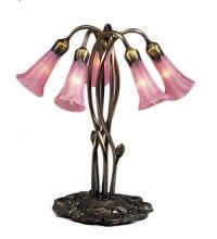 Luma-Spec Lighting 15925 - 17" High Pink Tiffany Pond Lily 5 Light Accent Lamp