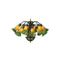Luma-Spec Lighting 15997 - 20" Wide Amber/Green Pond Lily 12 LT Chandelier