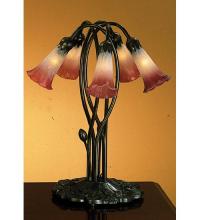 Luma-Spec Lighting 16012 - 17" High Pink/White Tiffany Pond Lily 5 LT Accent Lamp