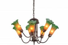 Luma-Spec Lighting 160614 - 24" Wide Amber/Green Tiffany Pond Lily 7 LT Chandelier
