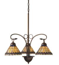 Luma-Spec Lighting 16094 - 24"W Tiffany Jeweled Peacock 3 LT Chandelier