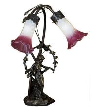 Luma-Spec Lighting 16697 - 17" High Pink/White Tiffany Pond Lily 2 Light Trellis Girl Accent Lamp