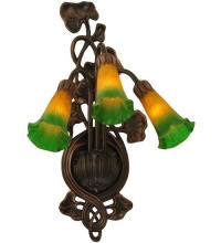 Luma-Spec Lighting 17158 - 10.5"W Amber/Green Pond Lily 3 LT Wall Sconce