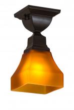 Luma-Spec Lighting 173750 - 5"Sq Bungalow Frosted Amber Flushmount