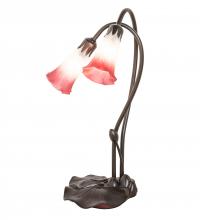 Luma-Spec Lighting 173759 - 16" High Pink/White Tiffany Pond Lily 2 Light Accent Lamp