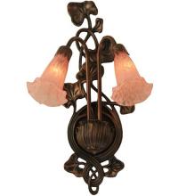 Luma-Spec Lighting 17552 - 11"W Pink Pond Lily 2 LT Wall Sconce