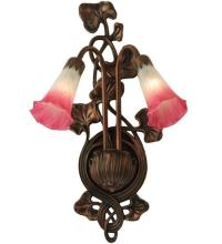 Luma-Spec Lighting 17616 - 11"W Pink/White Pond Lily 2 LT Wall Sconce