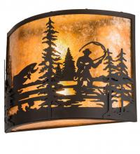 Luma-Spec Lighting 192732 - 16" Wide Fly Fishing Creek Wall Sconce