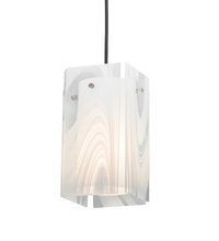 Luma-Spec Lighting 196654 - 5" Square Metro Blanco Swirl Quadrato Mini Pendant
