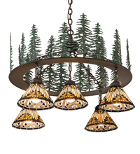 Luma-Spec Lighting 197163 - 34" Wide Nuevo Mission Tall Pines 5 Light Chandelier