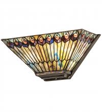 Luma-Spec Lighting 20008 - 16" Wide Tiffany Jeweled Peacock Wall Sconce