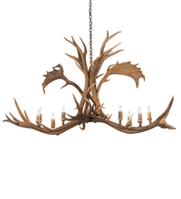 Luma-Spec Lighting 200454 - 64" Long Antlers Elk & Fallow Deer 8 Light Chandelier