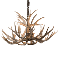 Luma-Spec Lighting 200455 - 30" Wide Antlers Mule Deer 4 Light Chandelier