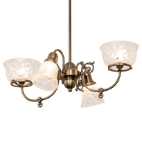 Luma-Spec Lighting 202105 - 27" Long Revival Gas & Electric 4 Light Oblong Chandelier