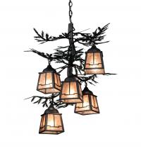 Luma-Spec Lighting 225365 - 28" Wide Pine Branch Valley View 5 Light Chandelier