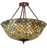 Luma-Spec Lighting 229145 - 24" Wide Tiffany Fishscale Semi-Flushmount
