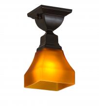 Luma-Spec Lighting 229387 - 5" Square Bungalow Frosted Amber Flushmount