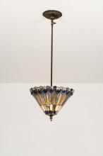 Luma-Spec Lighting 23199 - 12"W Tiffany Jeweled Peacock Semi-Flushmount