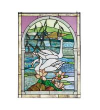 Luma-Spec Lighting 23868 - 22"W X 30"H Swans Stained Glass Window