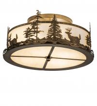 Luma-Spec Lighting 239334 - 24" Wide Deer at Dusk Semi-Flushmount