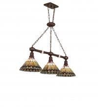 Luma-Spec Lighting 244382 - 45" Long Tiffany Jeweled Peacock 3 Light Island Pendant